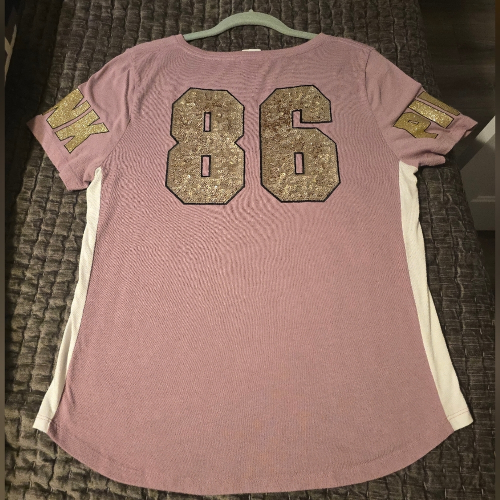 Vintage PINK Victoria's Secret Mauve Pink Bling Tee